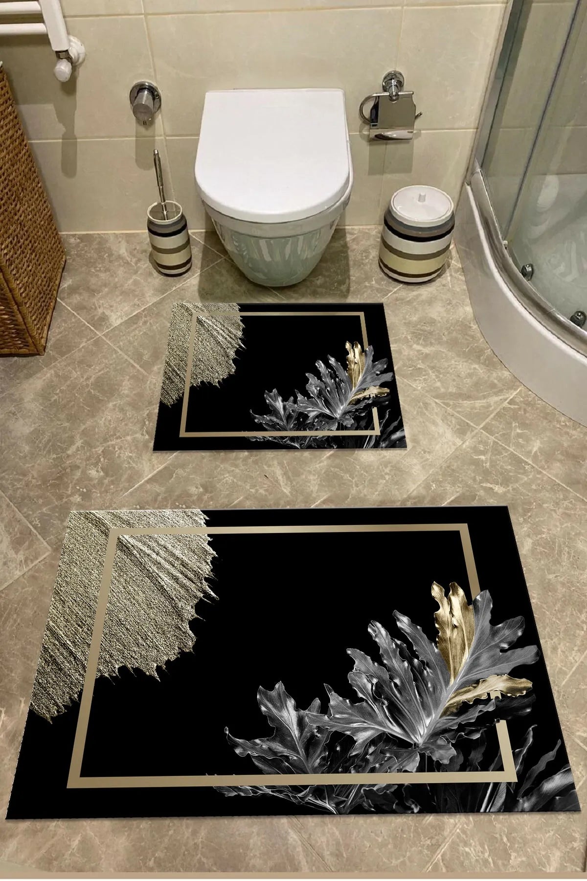 2 Piece Bathroom Rugs Bath Mat Set