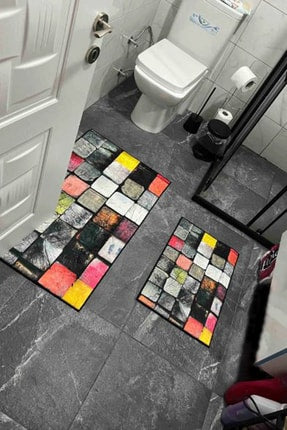 2 Piece Bathroom Rugs Bath Mat Set